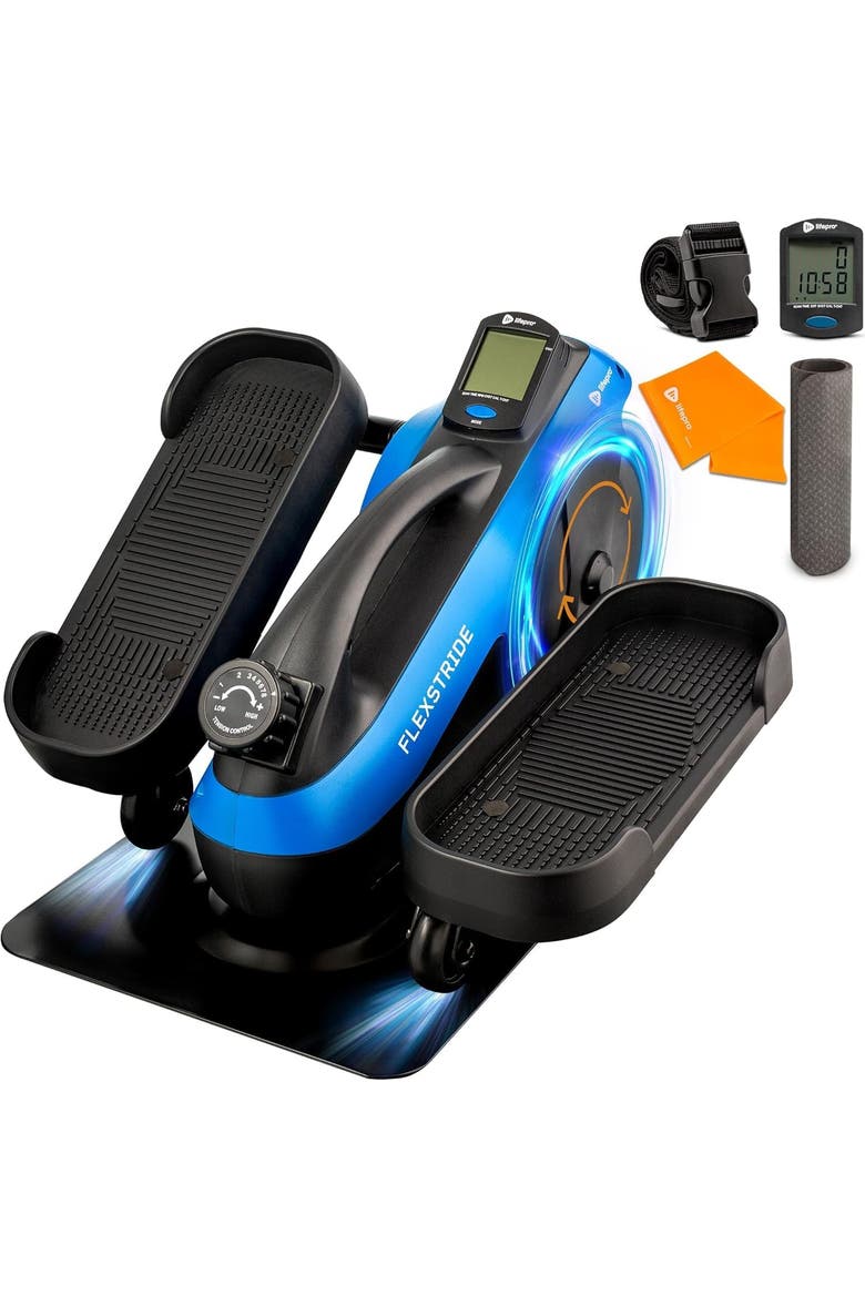 Flex Stride Under Desk Bike Pedal Mini Elliptical Exerciser, Main, color, Blue