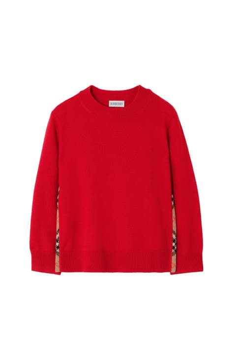 Check Patch Wool Cashmere Sweater