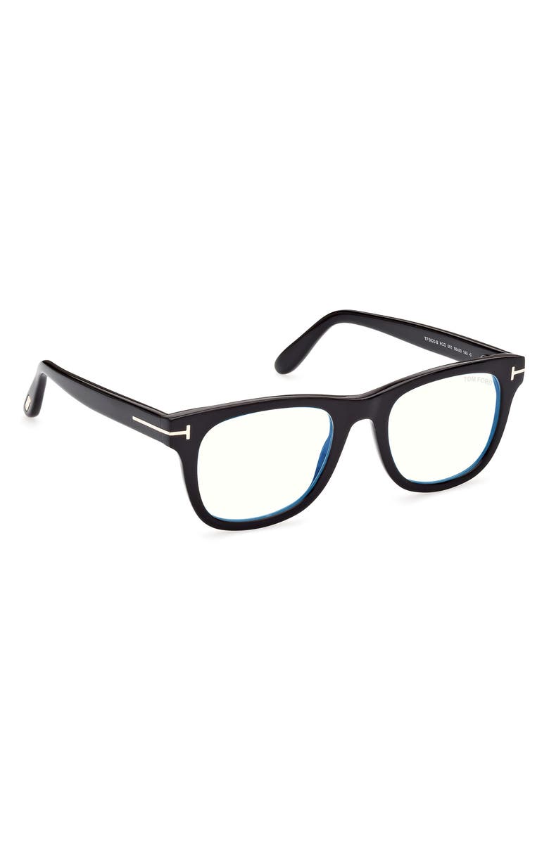 TOM FORD 50mm Square Optical Frames, Alternate, color, Shiny Black