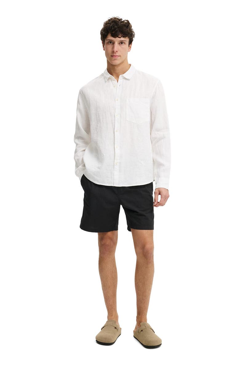 Cotton On Men's Relaxed Linen Long Sleeve Shirt, Alternate, color, White