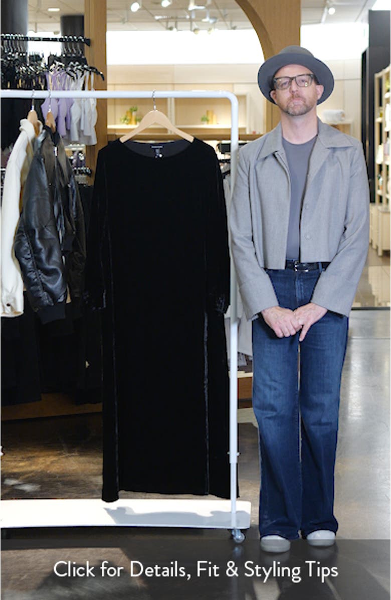 Bateau Neck Long Sleeve Velvet Maxi Dress, sales video thumbnail