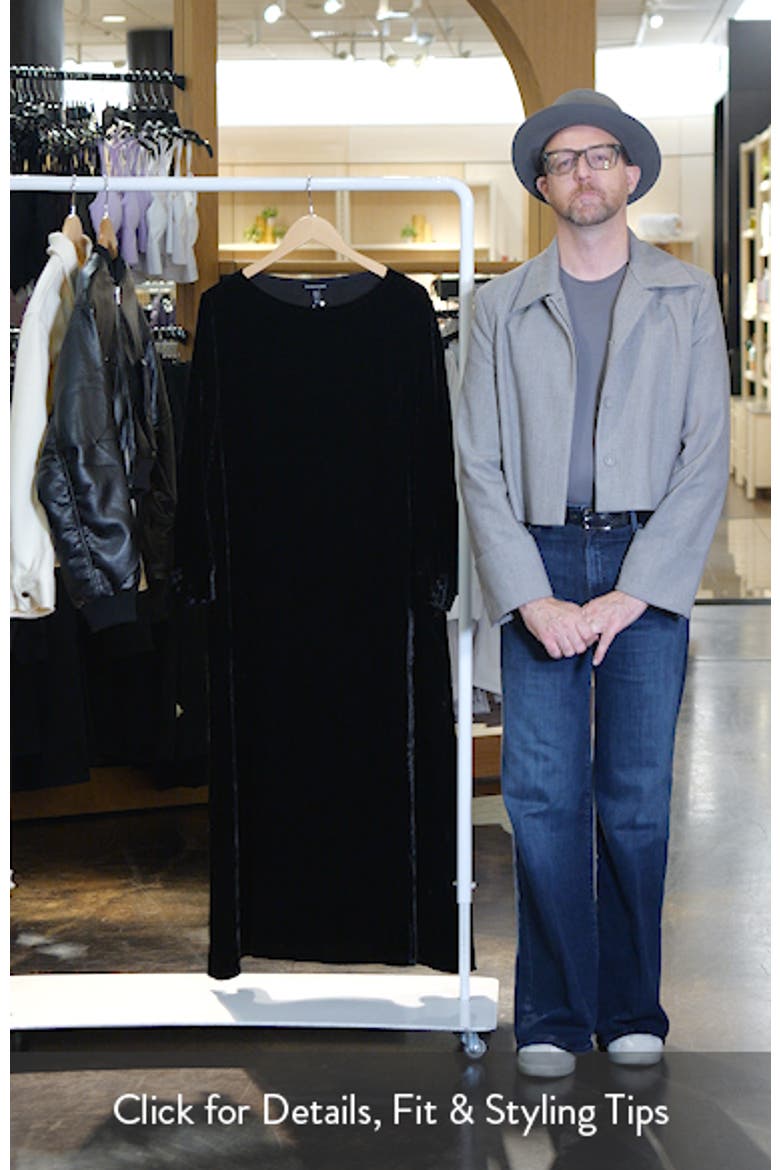 Bateau Neck Long Sleeve Velvet Maxi Dress video