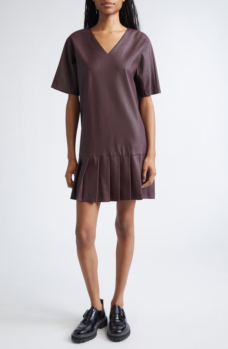 MM by Max Mara Hidesia Faux Leather Dress, Main, color, Bordeaux