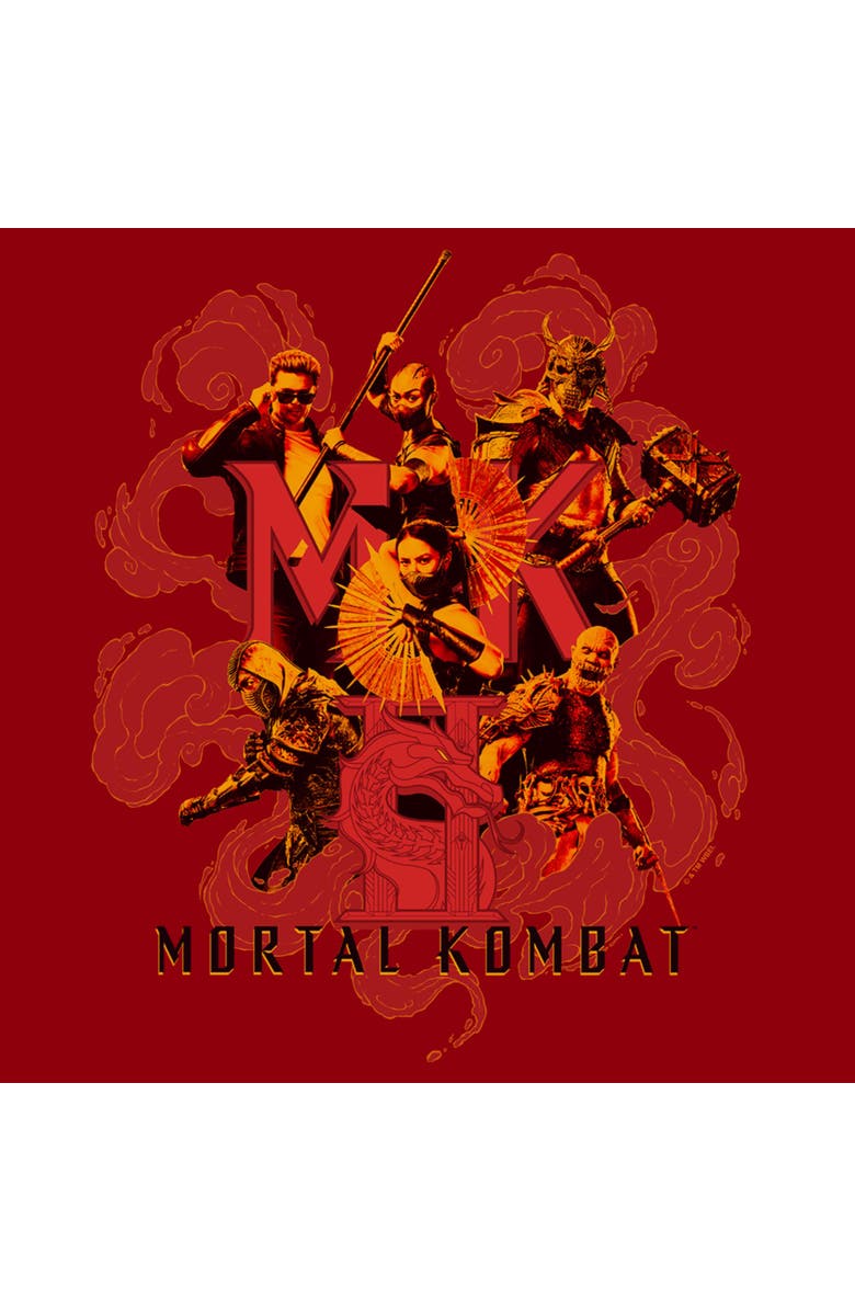 Mortal Kombat II Men's Mortal Kombat II Champions vs Villains Group Shot Graphic T-Shirt, Alternate, color, Cardinal