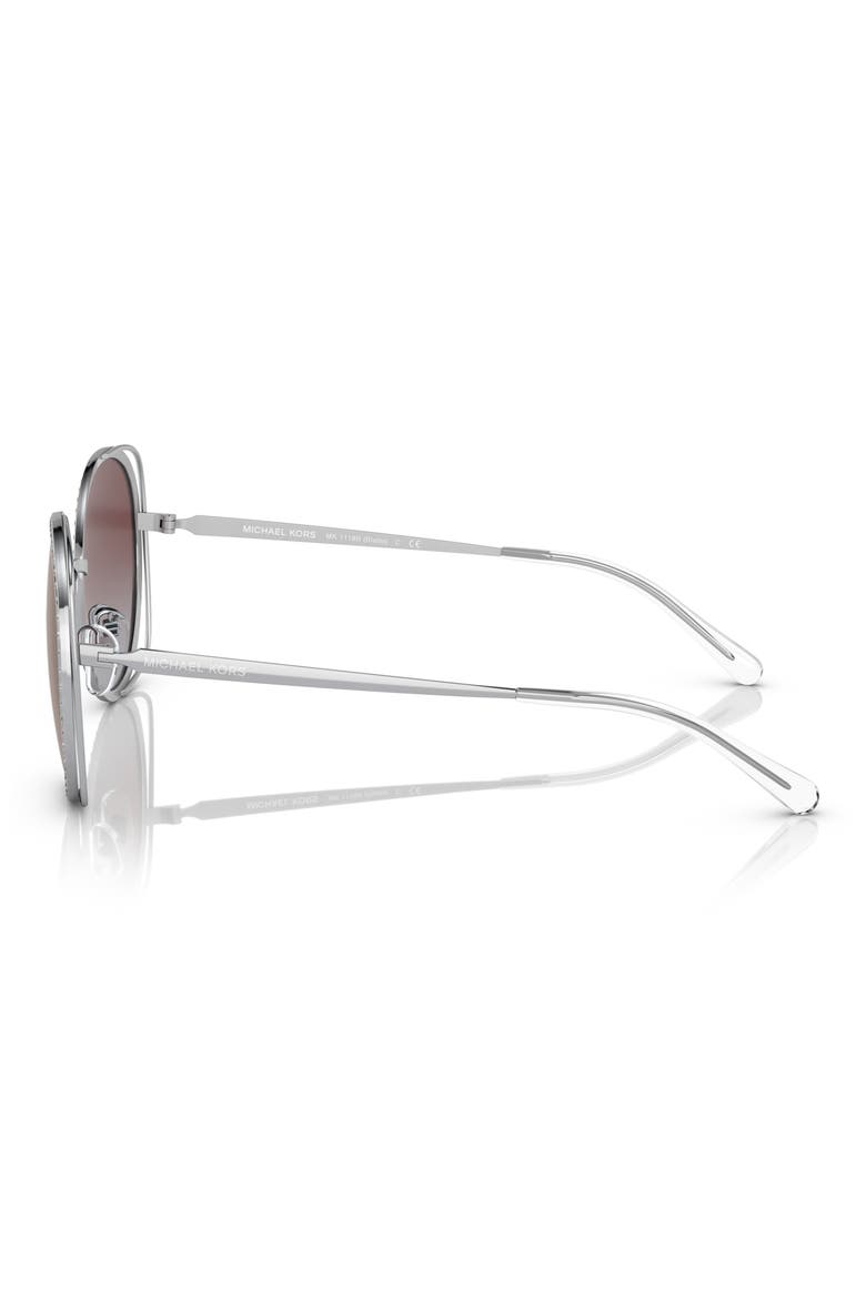 57mm Round Sunglasses, Alternate, color, SILVER