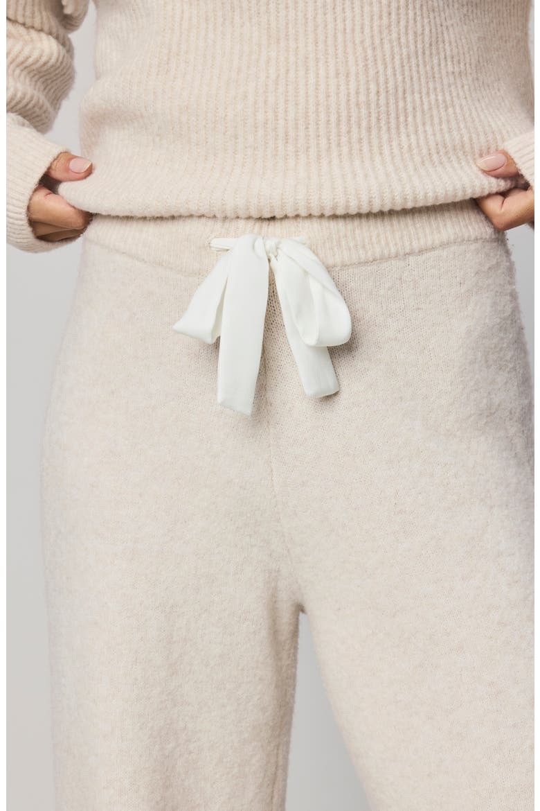 Stassi Rib Side Sweater Pants, Alternate, color, PALE OAK HTHR
