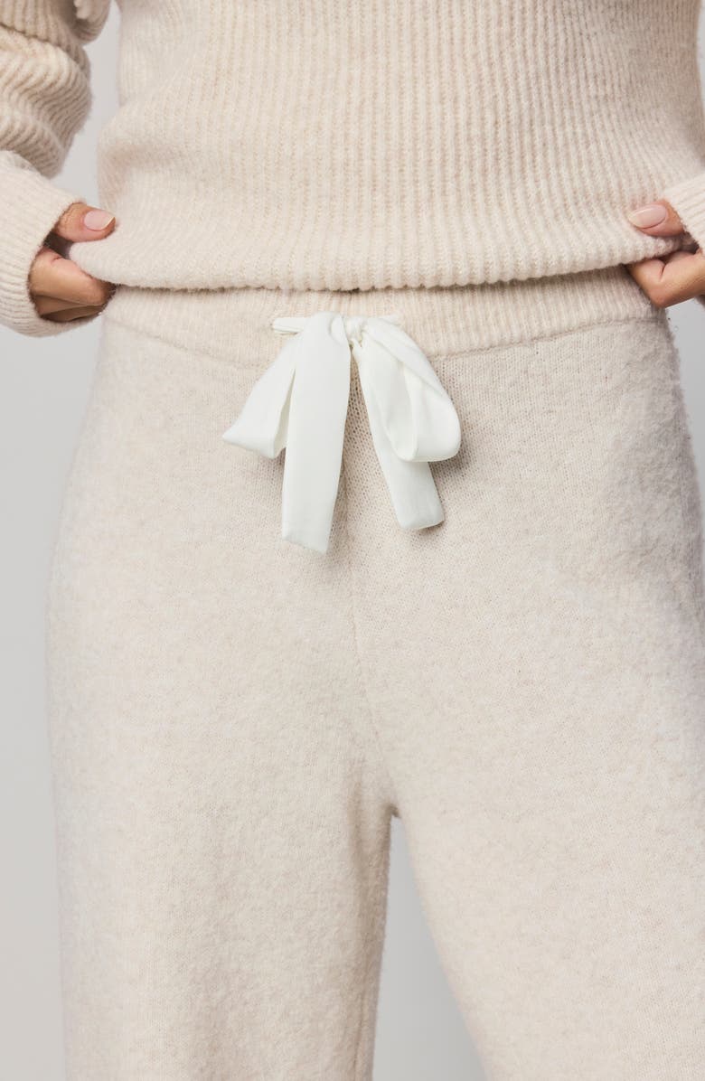 Splendid Stassi Rib Side Sweater Pants, Alternate, color, Pale Oak Heather White