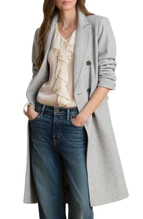 Double Breasted Wool Blend Coat