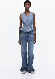 H&M Denim Peplum Waistcoat