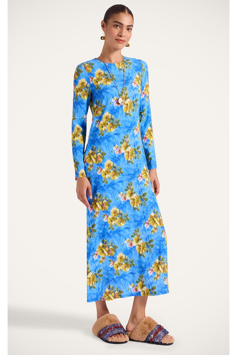 Long Sleeve Swing Dress, Main, color, Riptide Light Blue