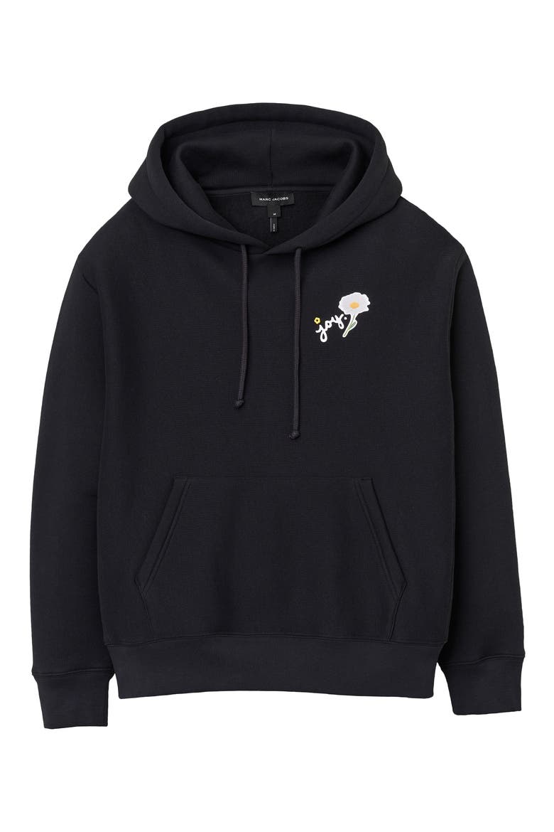 Marc Is Joy Daisy Graphic Hoodie, Alternate, color, BLACK