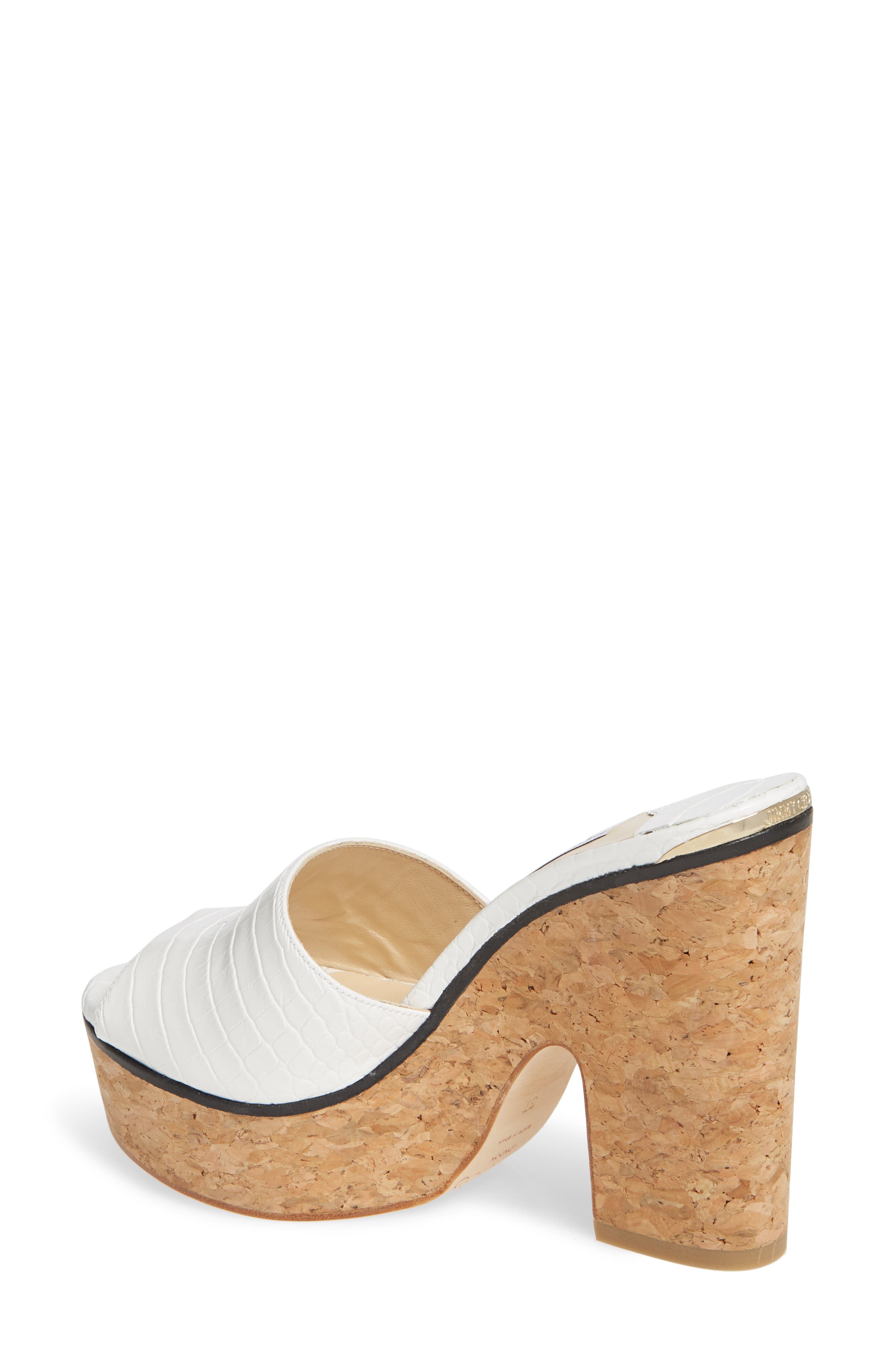 Jimmy Choo Deedee Croc Embossed Wedge Sandal, Alternate, color, 