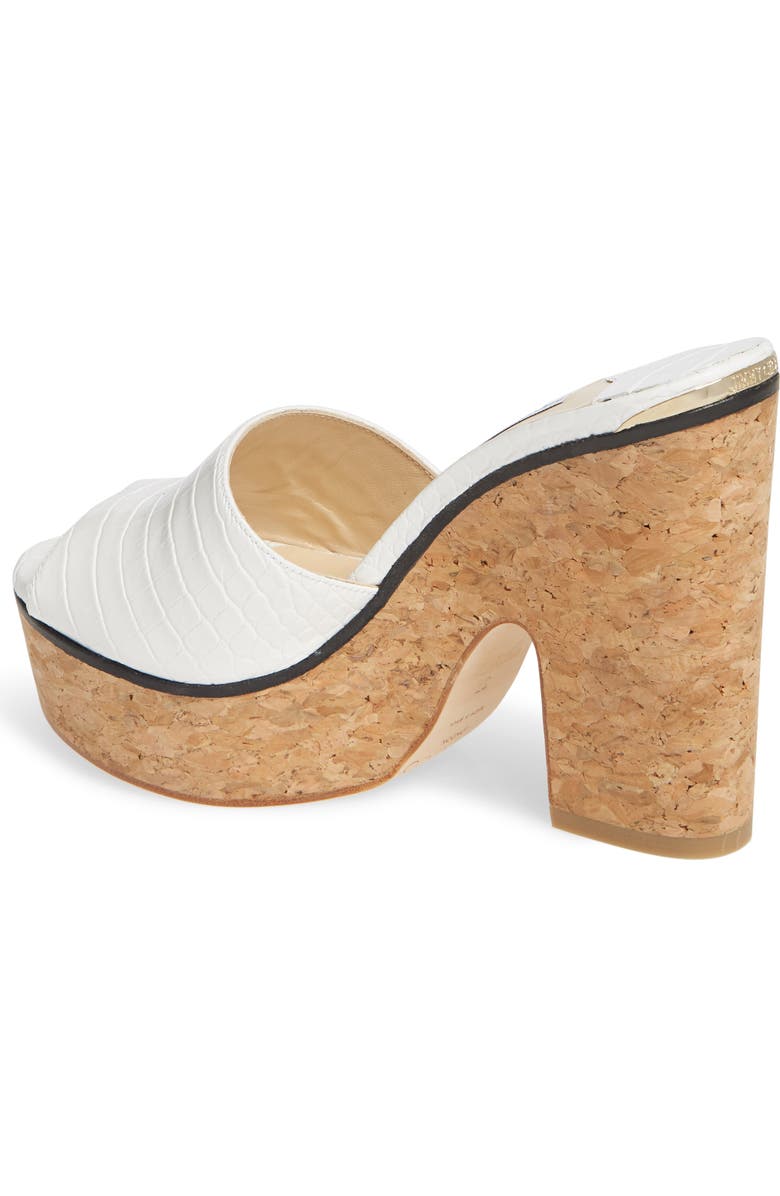 Jimmy Choo Deedee Croc Embossed Wedge Sandal, Alternate, color,