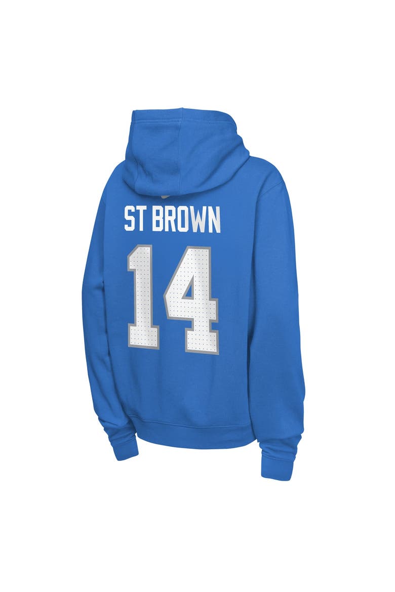 Youth Nike Amon-Ra St. Brown Blue Detroit Lions Name & Number Club Fleece Hoodie, Alternate, color, Blue