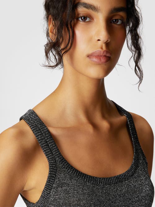 Missoni Glitter Tank Top In Black & Silver