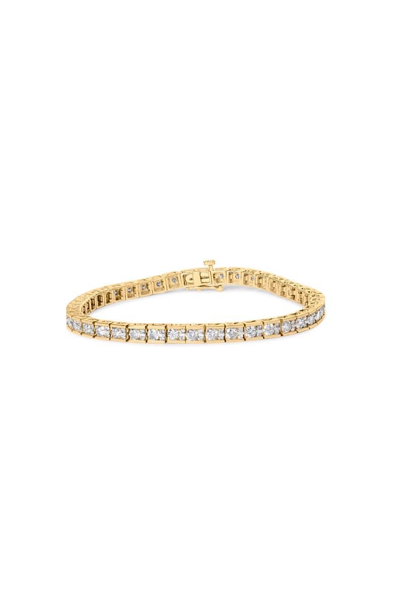10K Yellow Gold 4.00 Cttw Channel Set Round Diamond Tennis  Bracelet, Main, color, Yellow
