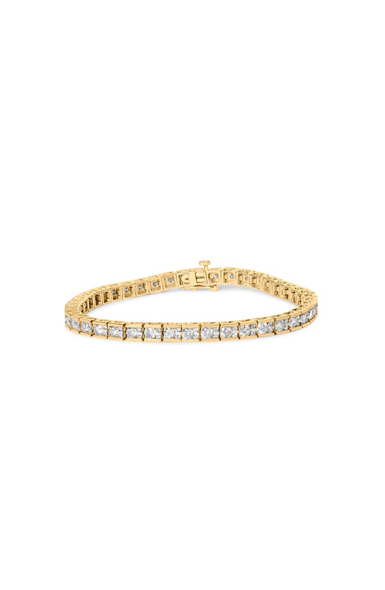 Haus of Brilliance 10K Yellow Gold 4.00 Cttw Channel Set Round Diamond Tennis Bracelet, Main, color, Yellow