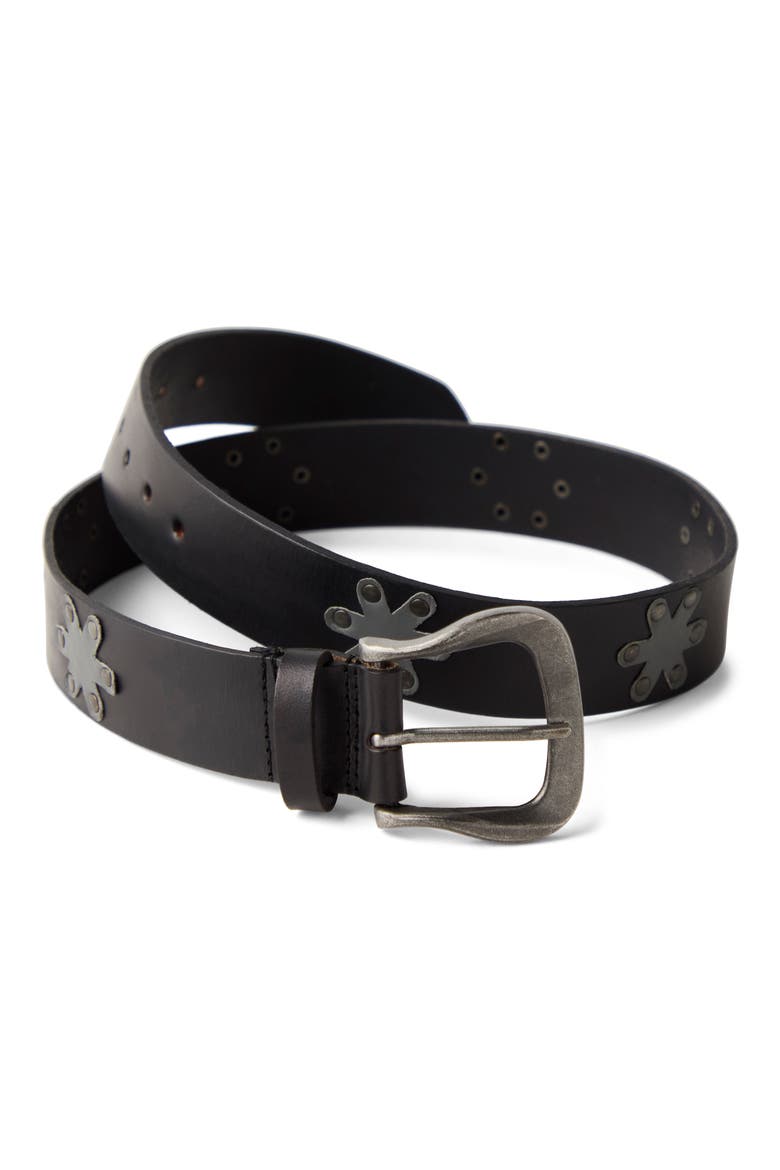 Sonny Stud Leather Belt, Main, color, MIDNIGHT HOUR