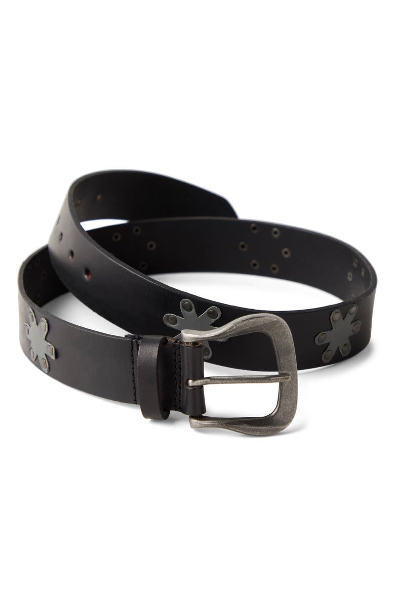 Free People Sonny Stud Leather Belt, Main, color, Midnight Hour