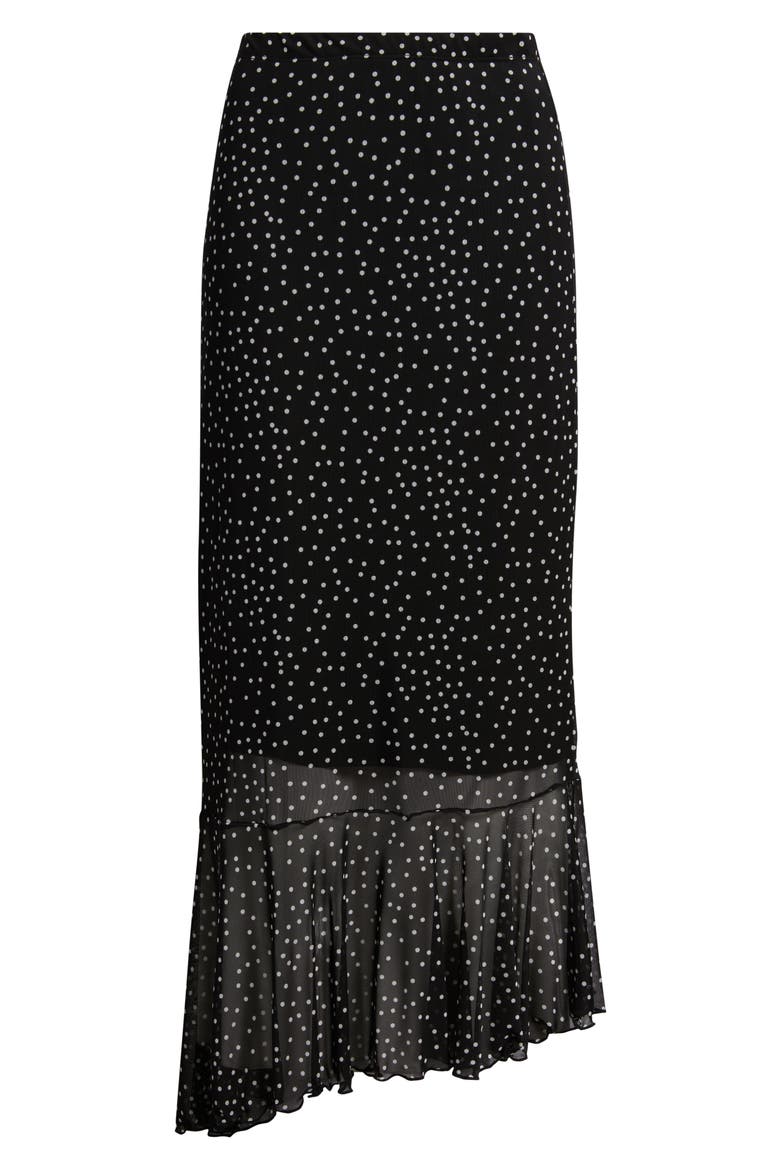 Flounce Midi Skirt, Alternate, color, BLACK