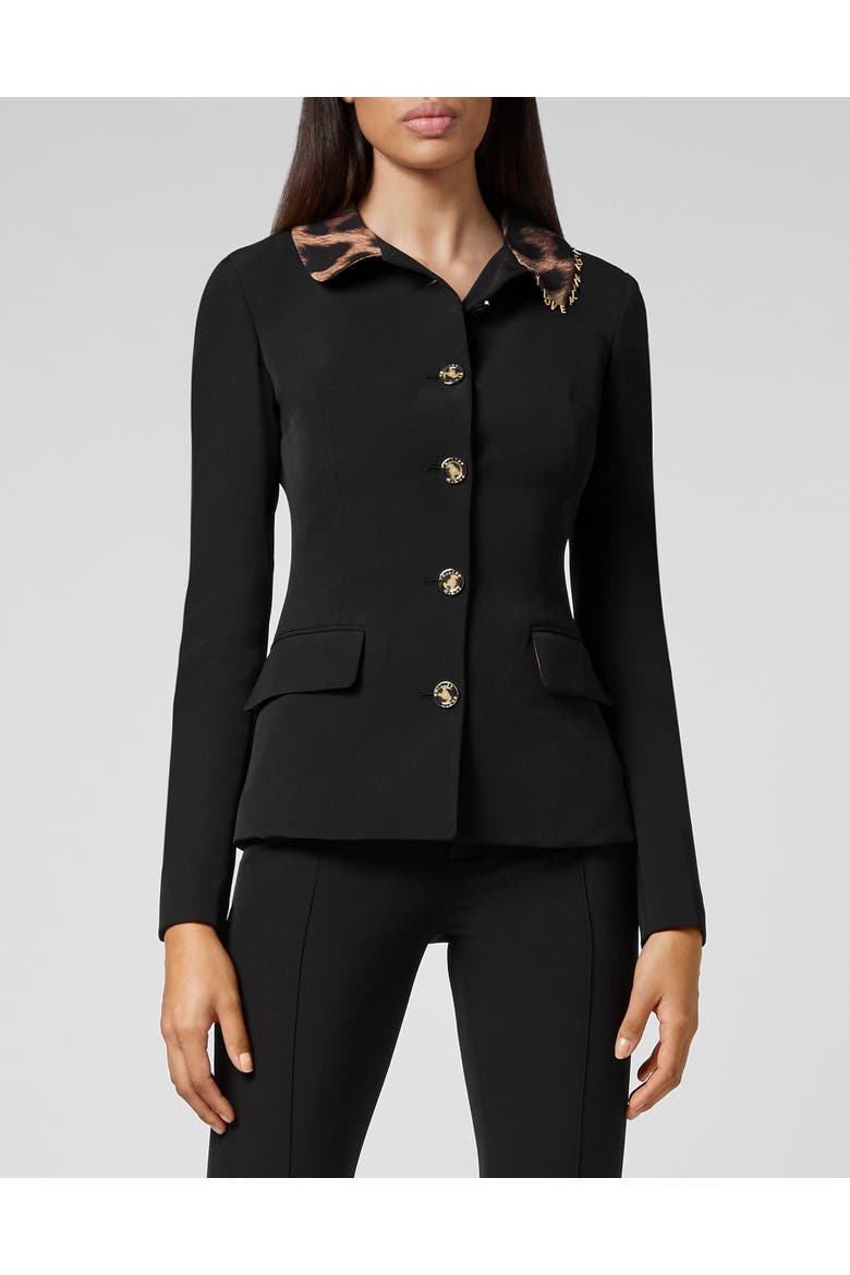 Cady Jacket Leopard Women, Main, color, black