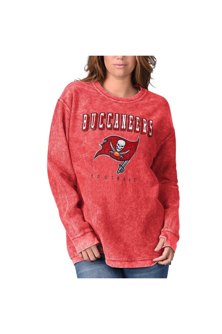 Women's G-III 4Her by Carl Banks Red Tampa Bay Buccaneers Comfy Cord Pullover Sweatshirt, Alternate, color, Red