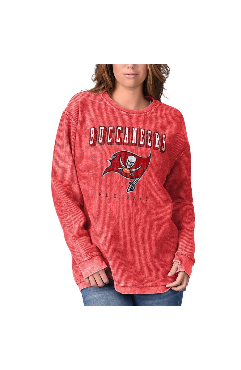 G-III 4HER BY CARL BANKS Women's G-III 4Her by Carl Banks Red Tampa Bay Buccaneers Comfy Cord Pullover Sweatshirt, Alternate, color, Red