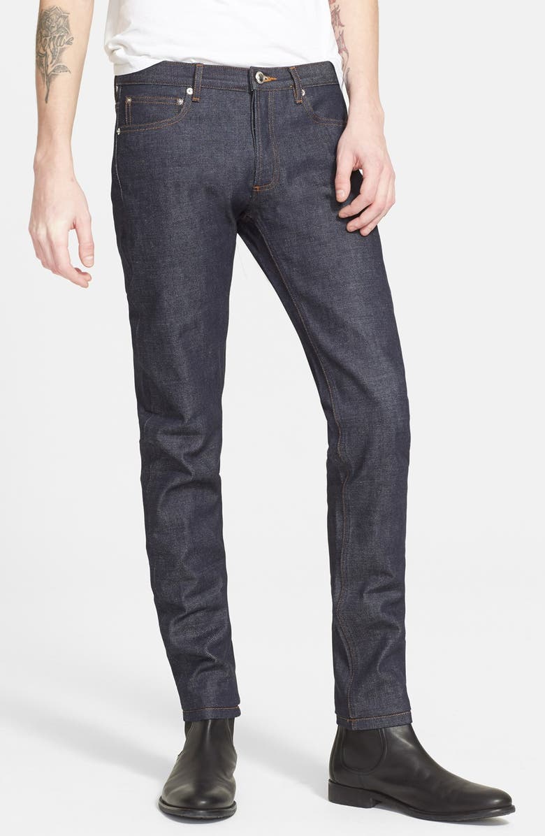 A.P.C. Petit Standard Slim Fit Raw Selvedge Jeans, Main, color, 