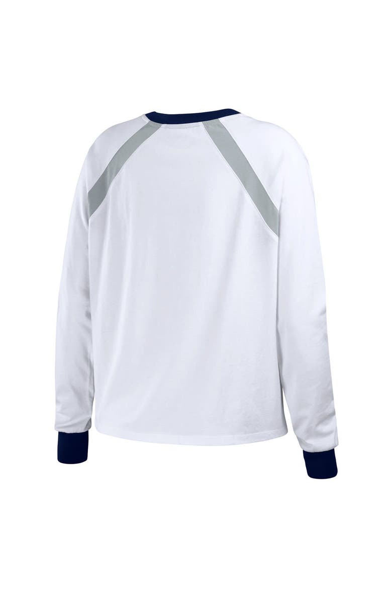 Women's WEAR by Erin Andrews White New York Yankees Raglan Long Sleeve T-Shirt, Alternate, color, White