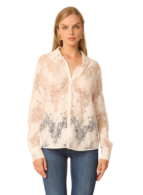 Gilner Farrar Troy Blouse in Cotton White Lace at Nordstrom, Size Medium