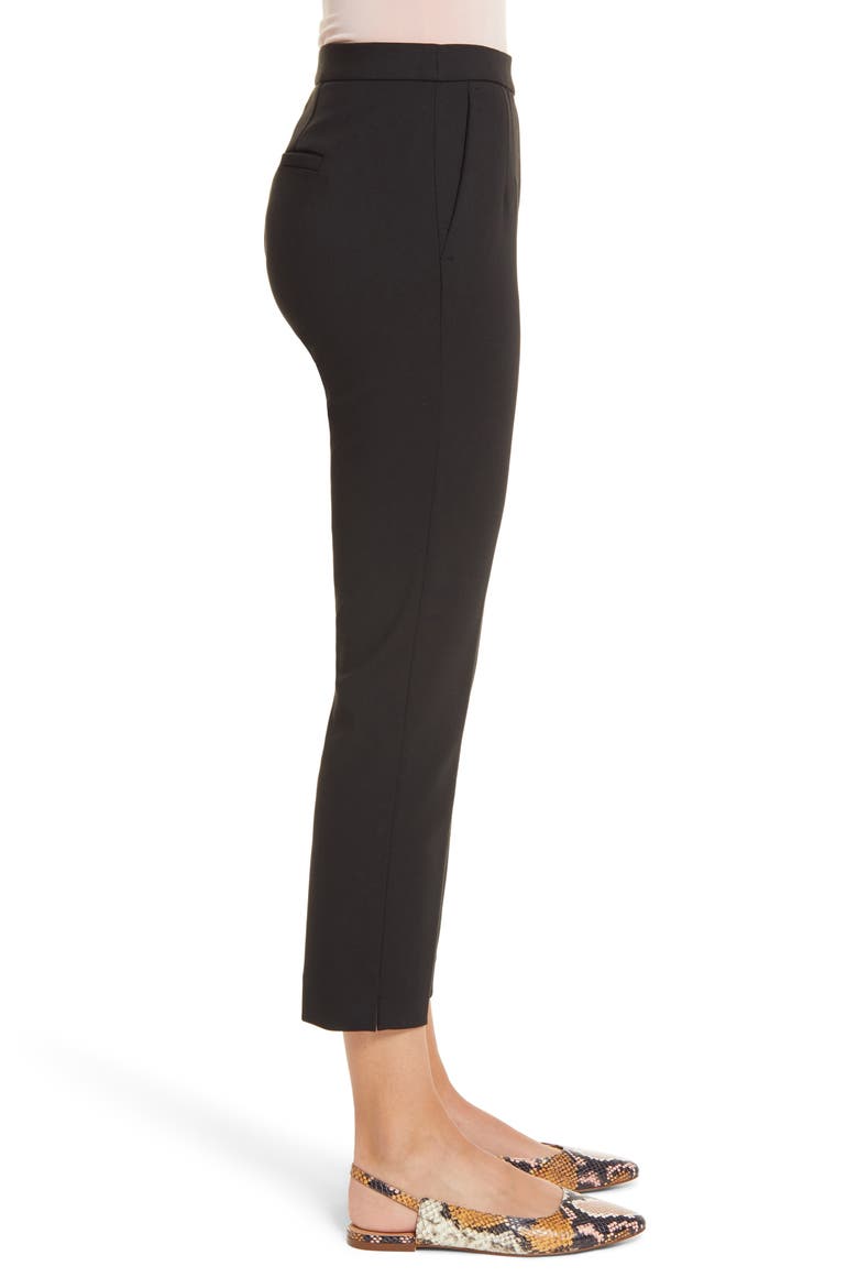 Slim Stretch Crepe Pants (Nordstrom Exclusive), Alternate, color, BLACK