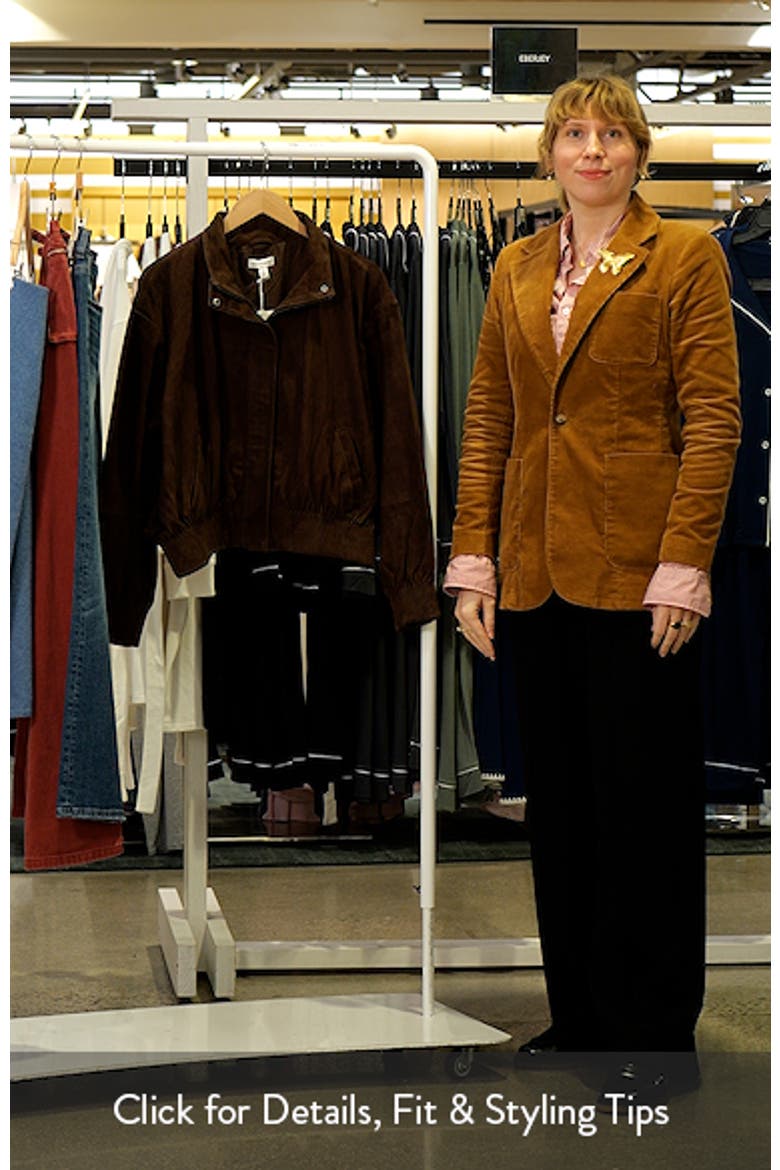 Funnel Neck Suede Bomber Jacket video