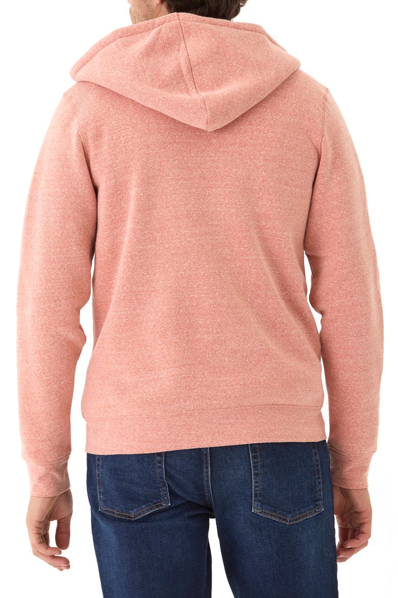 Trim Fit Heathered Fleece Zip Hoodie, Alternate, color, FIREFLY
