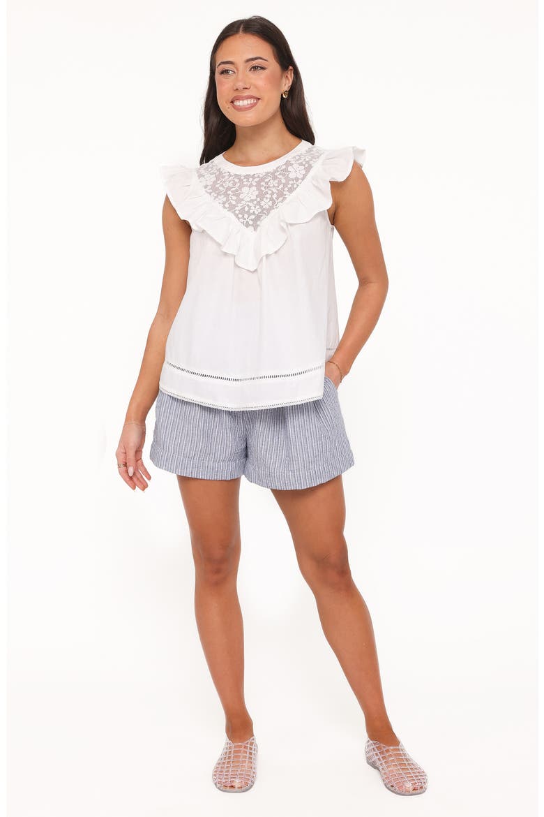 Kiran Ruffle Poplin Top, Alternate, color, WHITE