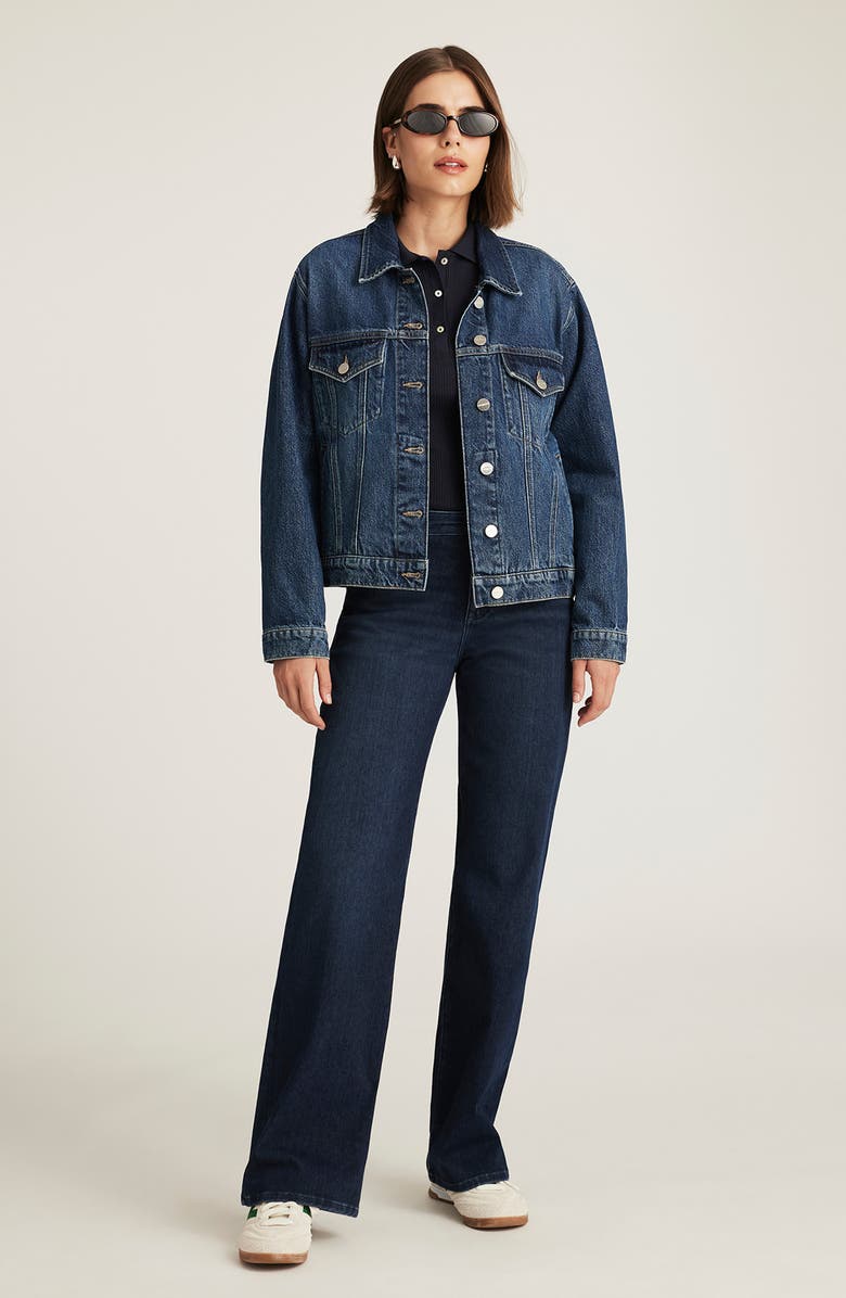 Mavi Jeans Ruby Denim Trucker Jacket, Alternate, color, Dark Blue Icon