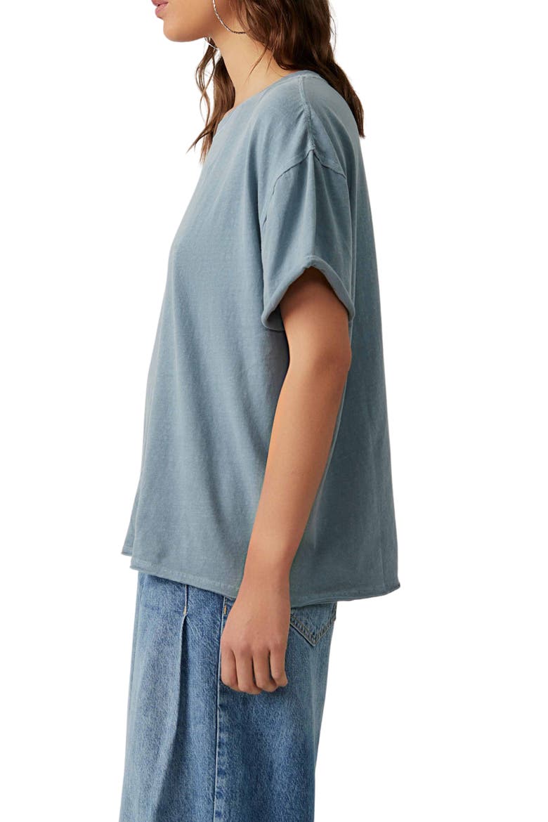 We The Free Nina Crewneck Cotton T-Shirt, Alternate, color, BLUE MIRAGE