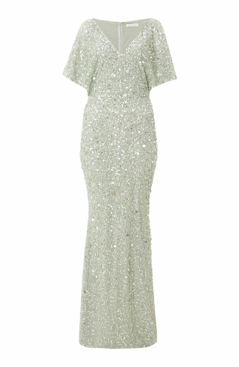 QUIZ Sequin Batwing Maxi Dress, Alternate, color, 