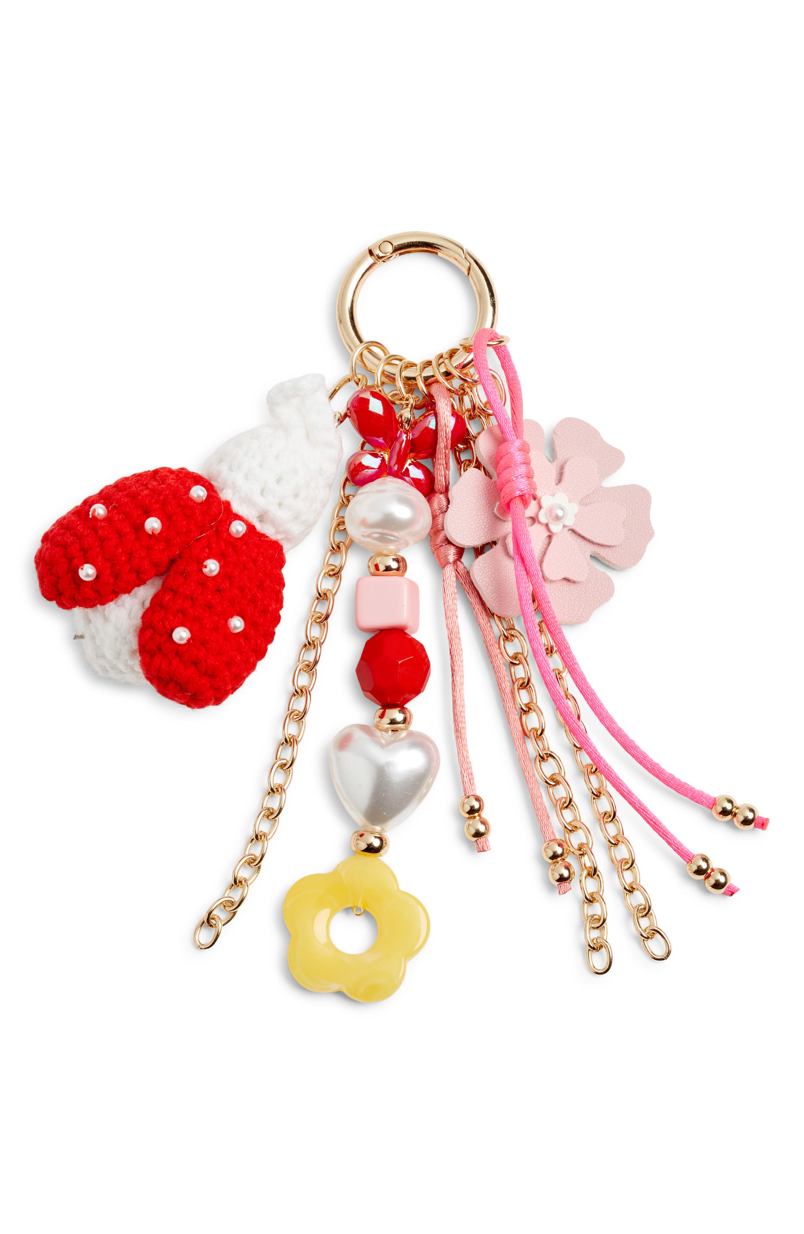 Chelsea28 Flower Ladybug Bag Charm, Main, color, Red Multi- Gold
