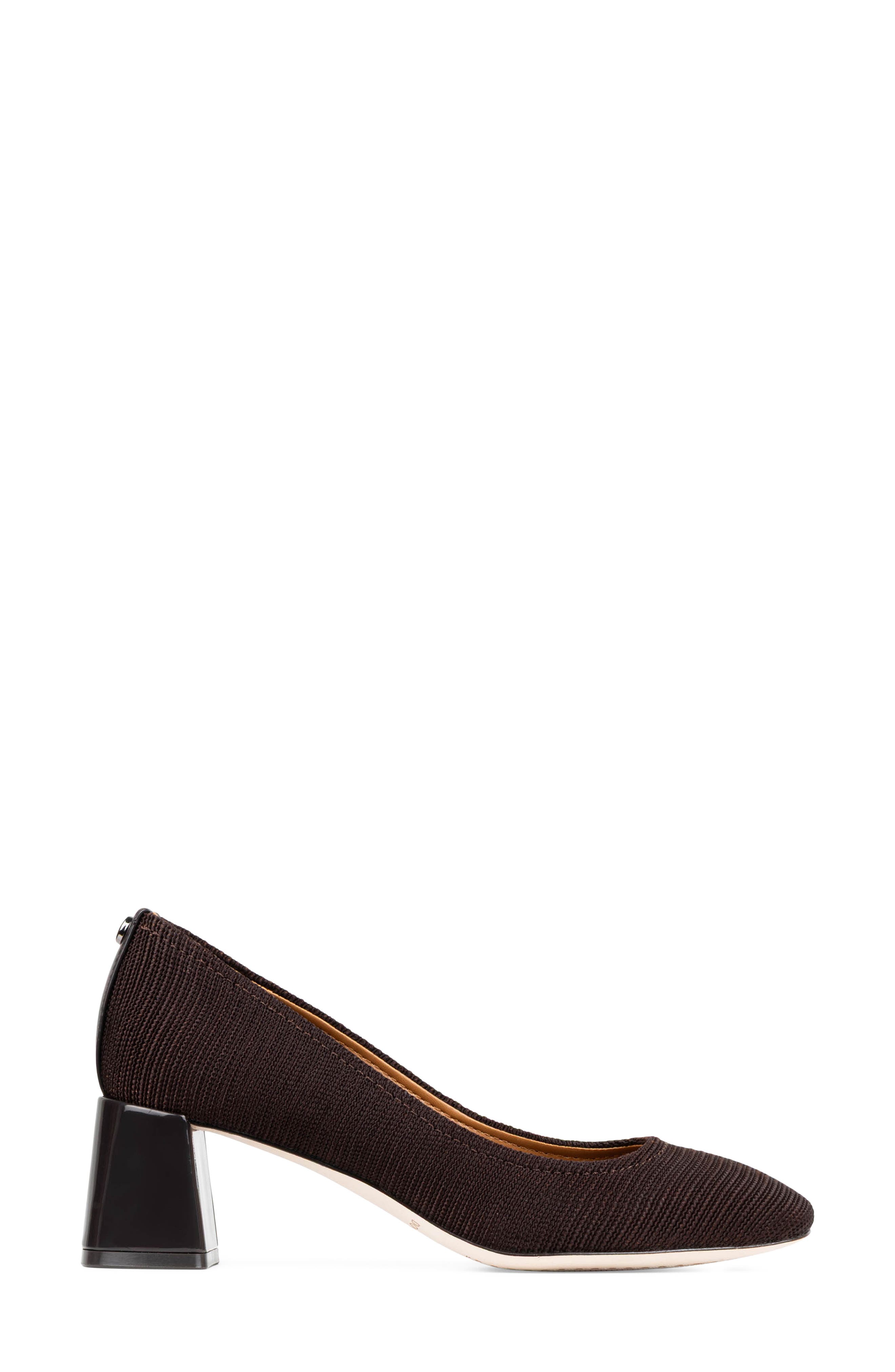 Delite Flared Block Heel Pump, Alternate, color, DARK BROWN
