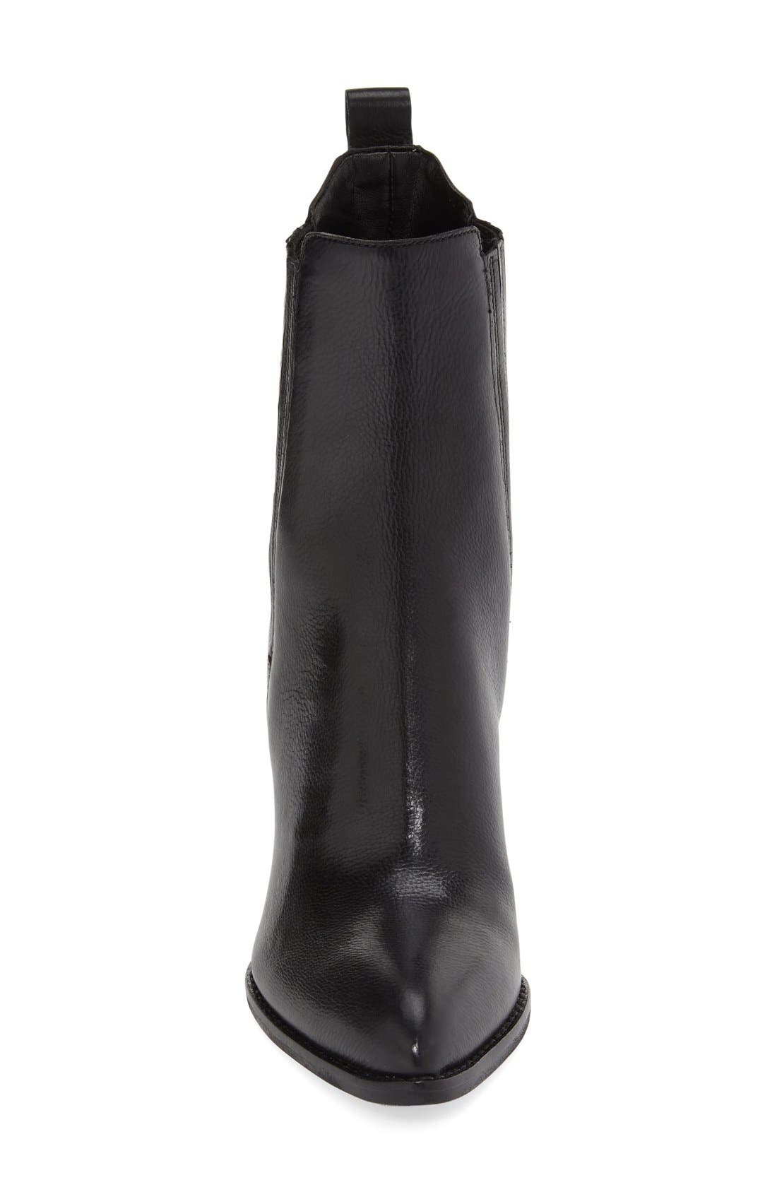 'Alisa' Pointy Toe Chelsea Boot, Alternate, color, BLACK LEATHER