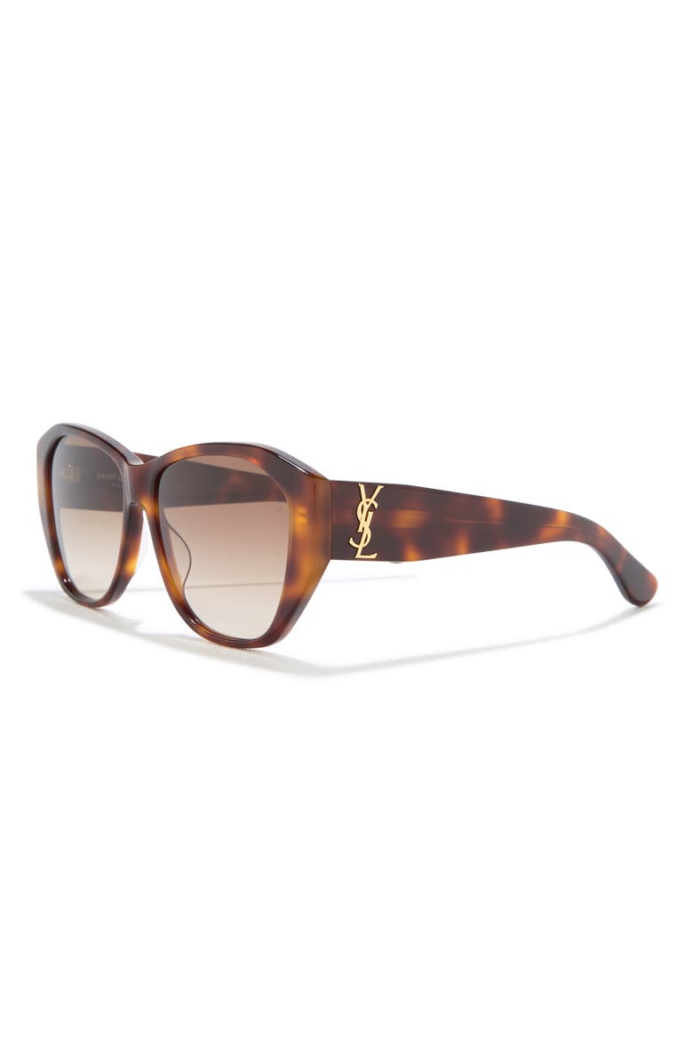56mm Gradient Square Sunglasses, Alternate, color, SHINY MEDIUM HAVANA