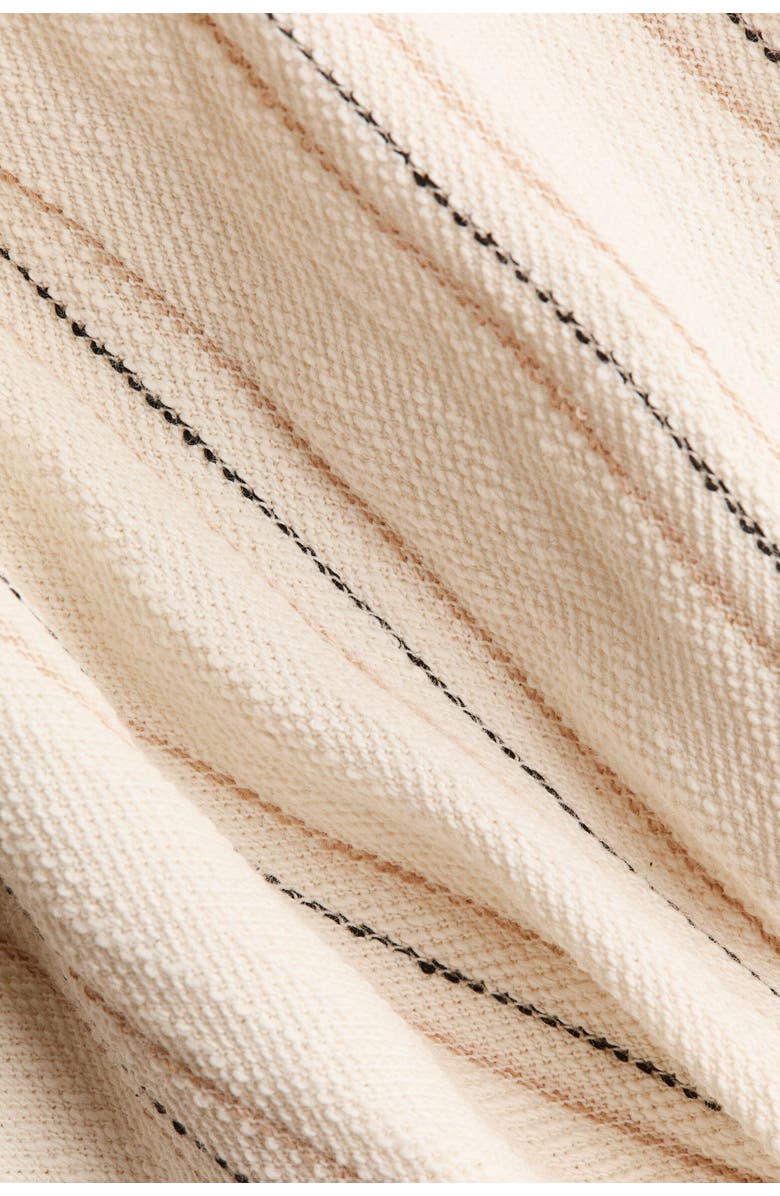 H&M One-shoulder Textured Cotton Top, Alternate, color, Cream/Striped