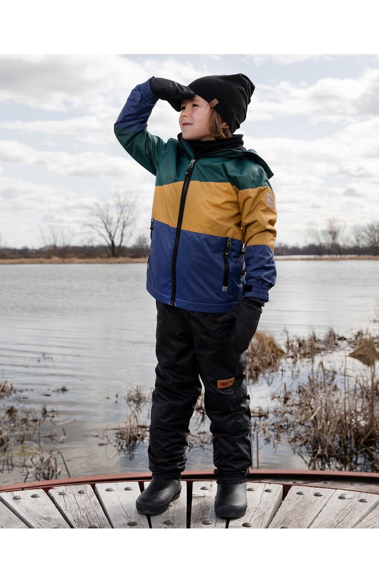 Deux par Deux Mid-Season Two-Piece Outerwear Set, Alternate, color, Green, Yellow And Blue