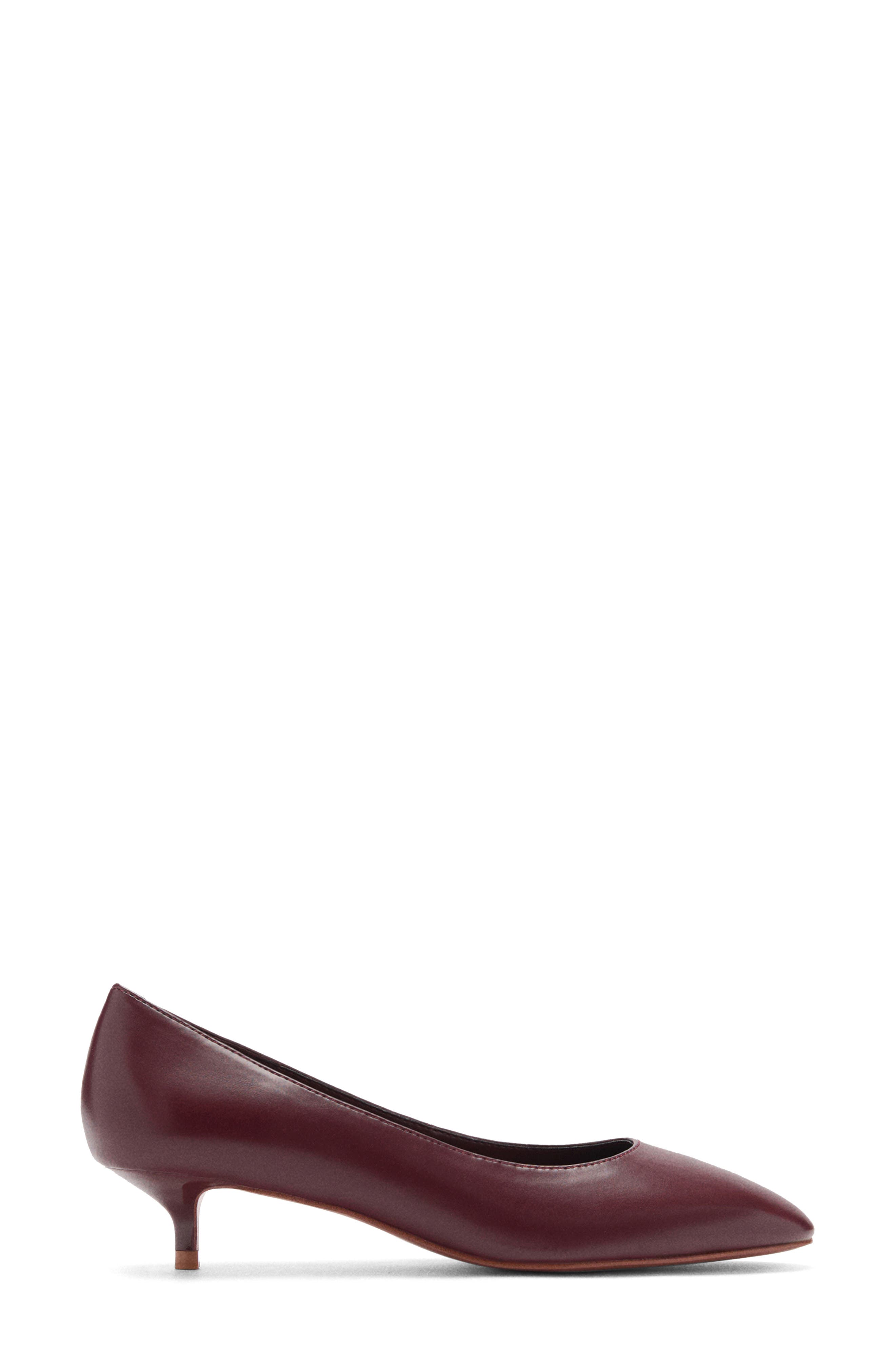 MANGO Kitten Heel Pump, Alternate, color, Burgundy