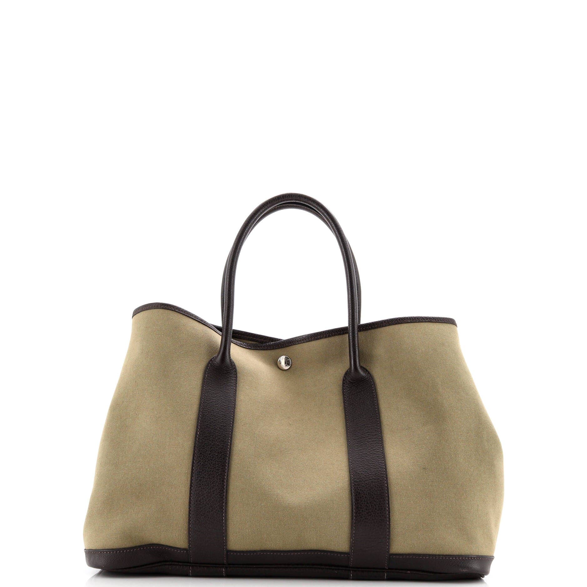 Pre-Owned Hermes Garden Party Tote Toile and Leather 36, Alternate, color, 