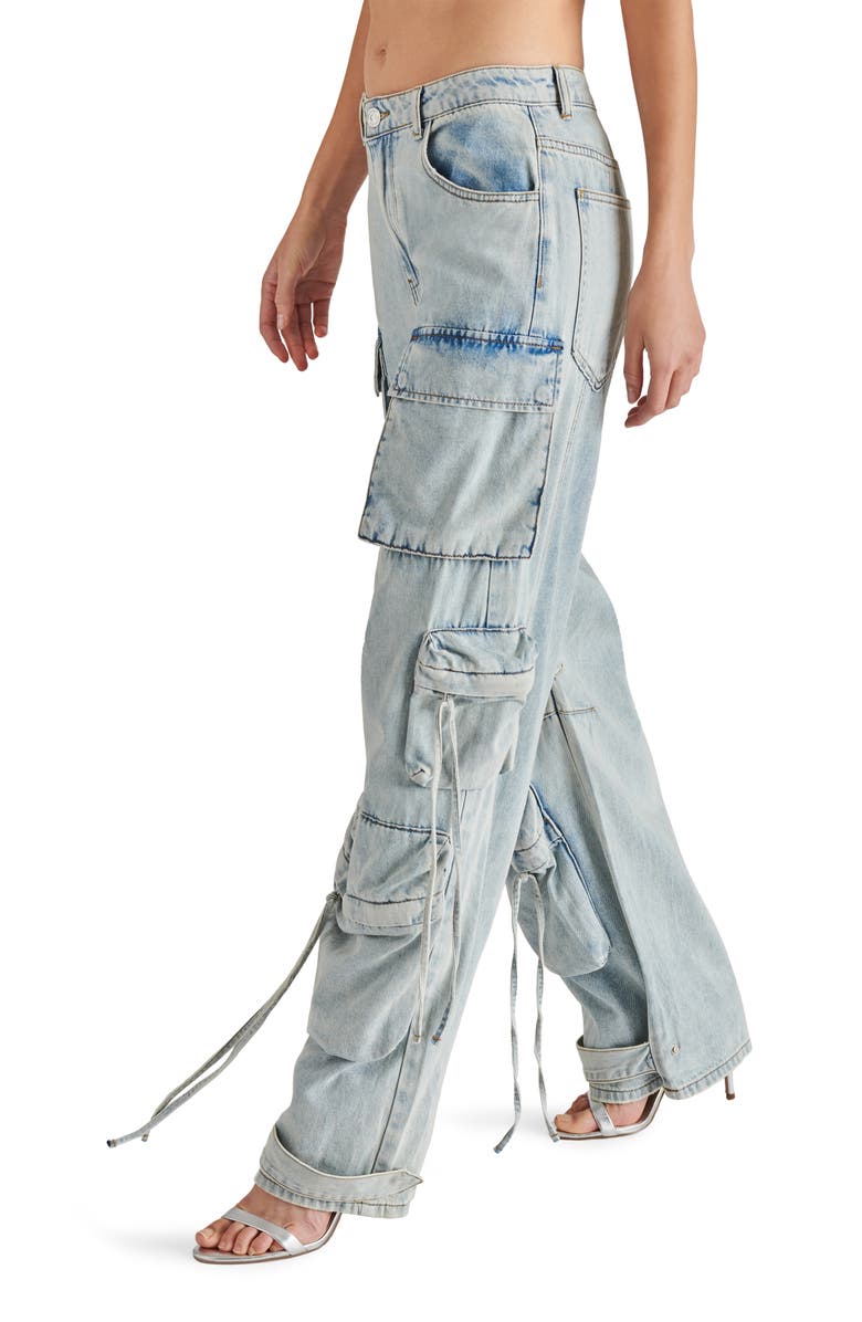 Steve Madden Duo Cargo Jeans, Alternate, color, Light Blue
