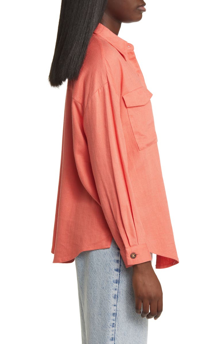 ASOS DESIGN Utility Oversize Button-Up Shirt, Alternate, color,