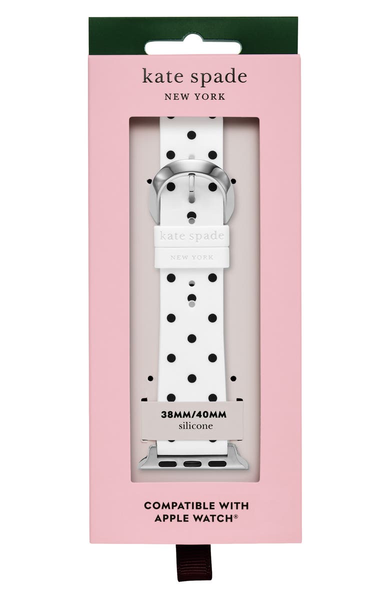 Kate Spade New York polka dot silicone 18mm Apple Watch<sup>®</sup> watchband, Alternate, color, 
