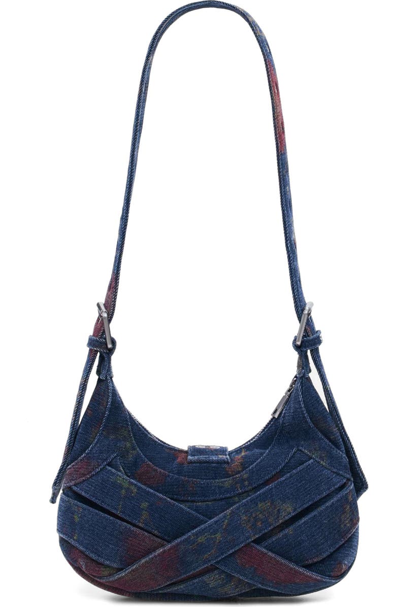 Desigual Grommet Trim Faux Leather Shoulder Bag, Alternate, color, Blue