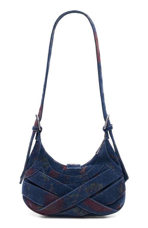Desigual Grommet Trim Faux Leather Shoulder Bag In Blue